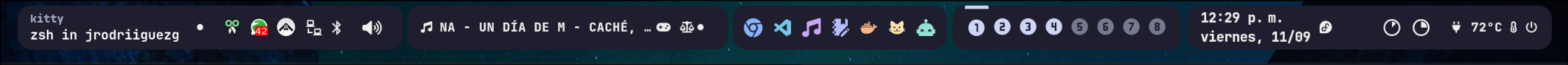 Waybar personalizada con barra de apps