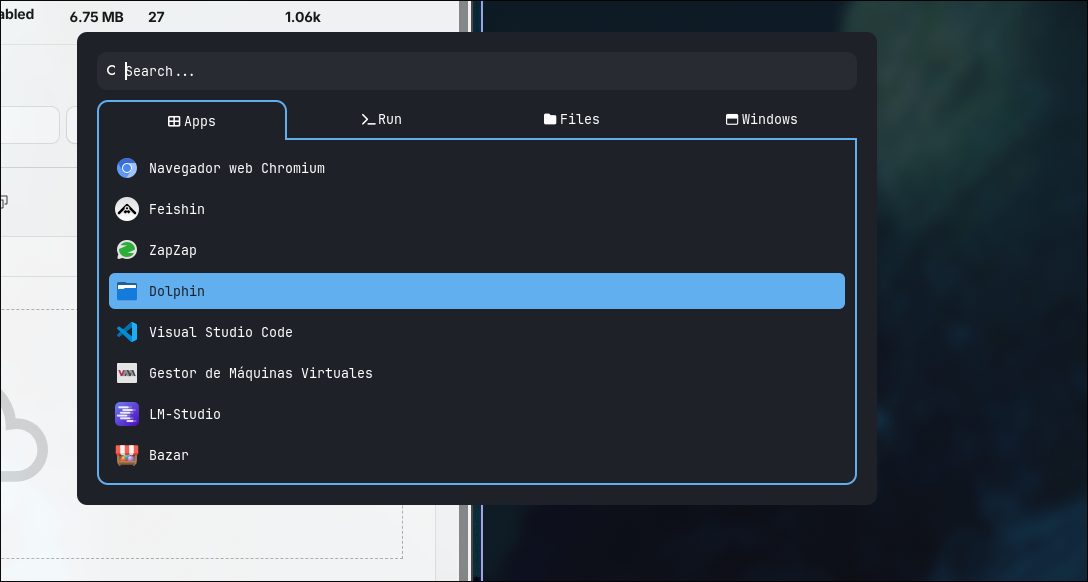 Lanzador Rofi con apps frecuentes